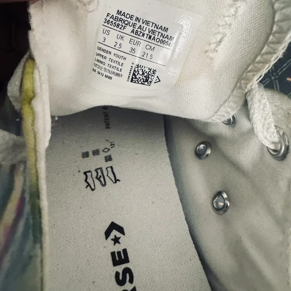 Converse All Star Junior Sneakers Pastel Tie Dye Size 3 girls tennis shoes low